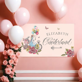 Waterverf  Alice in ONEderland Birthday Spandoek