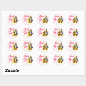  Waterverf Alice in Wonderland Bedankt Ronde Sticker (Vel)