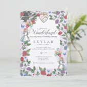 Waterverf Alice in Wonderland Kaart (Staand voorkant)