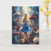 Waterverf Alice in Wonderland Kaart (Gele Bloem)