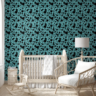 Waterverf Alice in Wonderland Zeegroene Kinderkame Behang