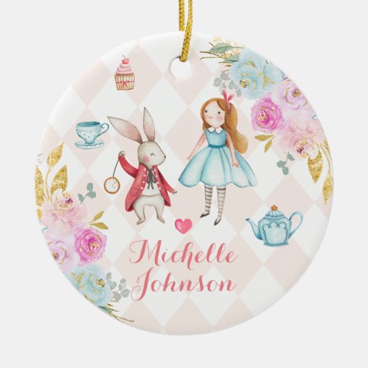 Waterverf Alice We verwachten ouders Keramisch Ornament (Voorkant)