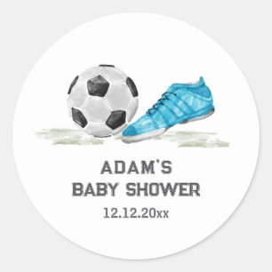 Waterverf All Star Voetbal Sport Jongen Baby Showe Ronde Sticker