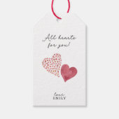Waterverf alle harten Valentijn's Day Gift Labels Cadeaulabel (Voorkant)