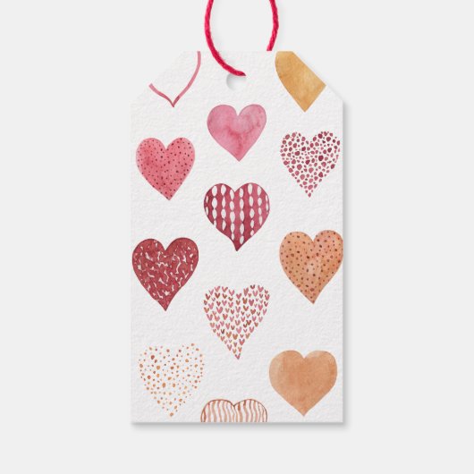 Waterverf alle harten Valentijn's Day Gift Labels Cadeaulabel (Achterkant)