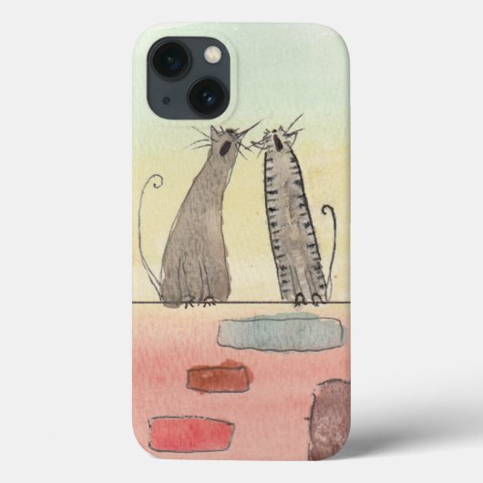Waterverf Alley Cats Case-Mate iPhone Case (Achterkant)