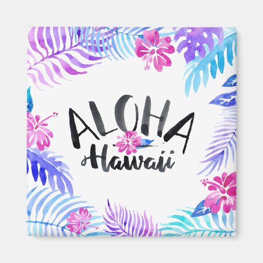 Waterverf Aloha Hawaii Tropical | Magneet (Voorkant)