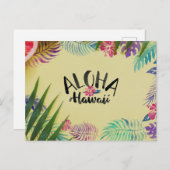 Waterverf Aloha Hawaii Tropisch Briefkaart (Voorkant / Achterkant)