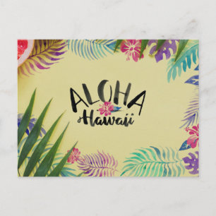 Waterverf Aloha Hawaii Tropisch Briefkaart
