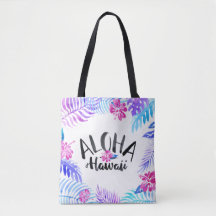 Waterverf Aloha Hawaii Tropisch | Canvas tas