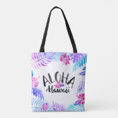 Waterverf Aloha Hawaii Tropisch | Canvas tas (Achterkant)