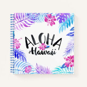 Waterverf Aloha Hawaii Tropisch   Laptop Notitieboek