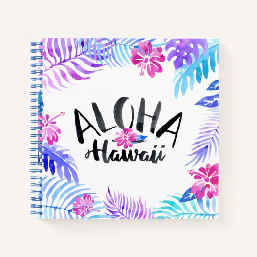 Waterverf Aloha Hawaii Tropisch | Laptop Notitieboek (Voorkant)