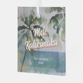 Waterverf Aloha Hawaiian Glas Ornament (Voorkant links)