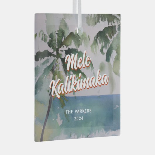 Waterverf Aloha Hawaiian Glas Ornament (Voorkant Rechts)