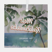 Waterverf Aloha Hawaiian Glas Ornament (Achterkant)