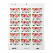 Waterverf Aloha Hawaiian Red Flowers Script Naam Etiket (Full Sheet)