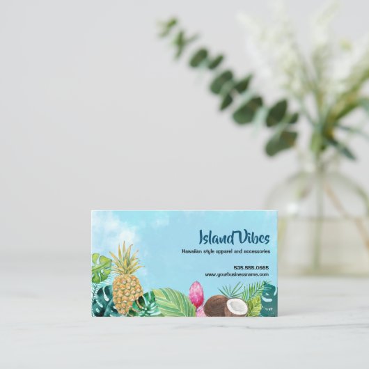 Waterverf Aloha Hawaiian Visitekaartje (Staand voorkant)