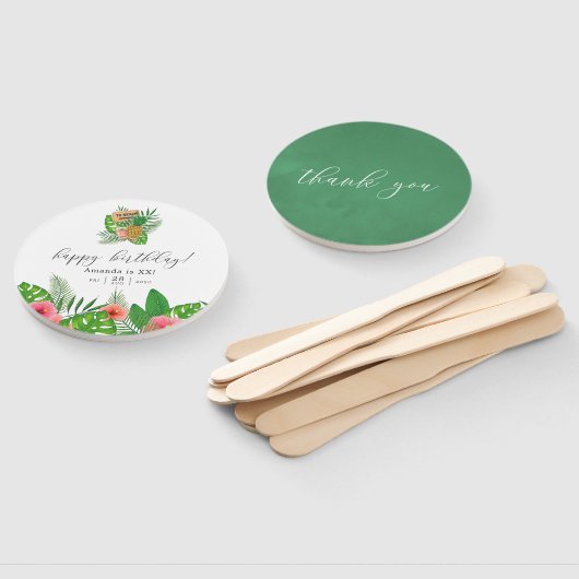 Waterverf Aloha Luau Elke Age Birthday Party Handwaaier (Niet-gemonteerd)