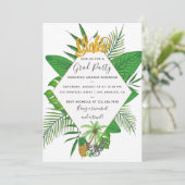 Waterverf Aloha Luau Graduation Party Kaart (Staand voorkant)