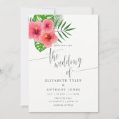 Waterverf Aloha Luau Uitnodiging tot weduwen (Voorkant)