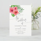 Waterverf Aloha Luau Uitnodiging tot weduwen (Staand voorkant)