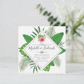 Waterverf Aloha Luau Uitnodiging tot weduwen (Staand voorkant)