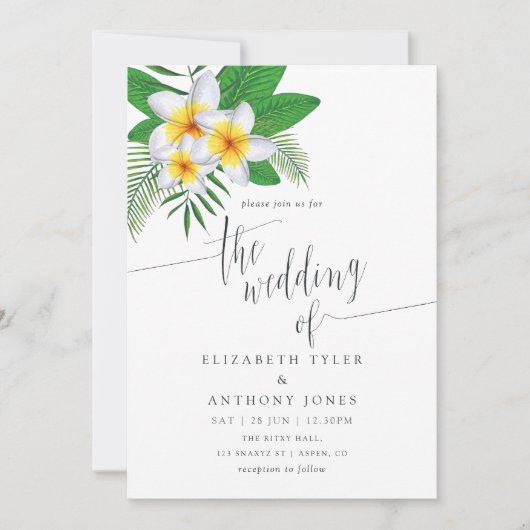 Waterverf Aloha Luau Uitnodiging tot weduwen (Voorkant)