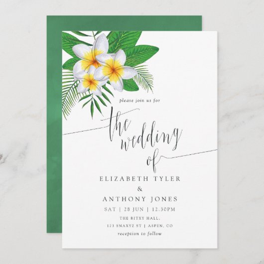Waterverf Aloha Luau Uitnodiging tot weduwen (Voorkant / Achterkant)