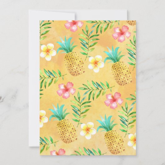 Waterverf Aloha Luau Verjaardagsuitnodiging Kaart (Achterkant)