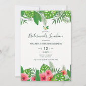 Waterverf Aloha Luau Wedding Bridemaids Luncheon Kaart (Voorkant)