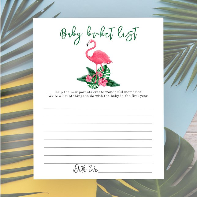 Waterverf Aloha! Roze Flamingo - Baby bucket list (Creator heeft geüpload)