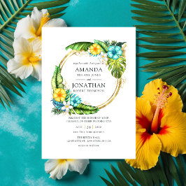 Waterverf Aloha Tropical Summer Beach Wedding Kaart