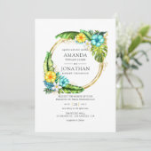 Waterverf Aloha Tropical Summer Beach Wedding Kaart (Staand voorkant)