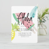 Waterverf Aloha Watermelon Pineappel Tropisch Kaart (Staand voorkant)