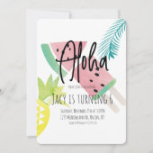 Waterverf Aloha Watermelon Pineappel Tropisch Kaart (Voorkant)