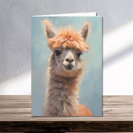 Waterverf Alpaca Portret Kaart
