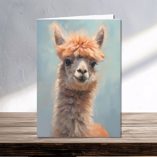Waterverf Alpaca Portret Kaart