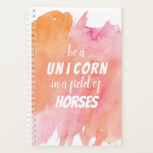 Waterverf als eenhoorn in een gebied van paarden planner (Voorkant)