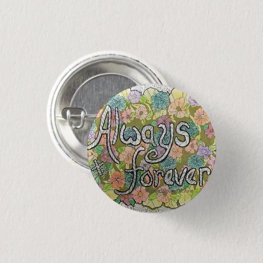 Waterverf altijd en altijd op de knop ronde button 3,2 cm (Voorkant /achterkant)