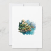 Waterverf Amalfi Coast Italië Bestemmingsbruiloft Kaart (Achterkant)