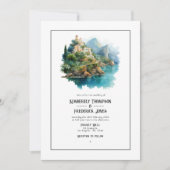 Waterverf Amalfi Coast Italië Bestemmingsbruiloft Kaart (Voorkant)