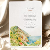 Waterverf Amalfi Coast Italië Bestemmingsbruiloft Kaart