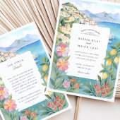 Waterverf Amalfi Coast Lemon Blossoms Wedding Kaart