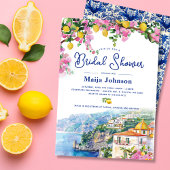 Waterverf Amalfi Coast Pink Lemons Vrijgezellenfee Kaart