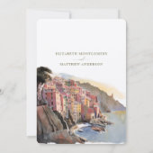 Waterverf Amalfi Coast Wedding Save the Date Kaart (Achterkant)