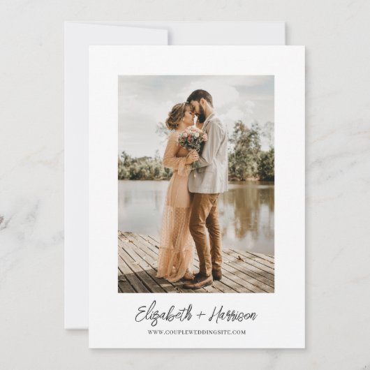 Waterverf Amalfikust Italië Trouwfoto Kaart (Achterkant)