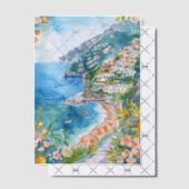 Waterverf Amalfikust Mediterraan Italiaans Vellum Uitnodigingen (Offset (Uitnodiging))