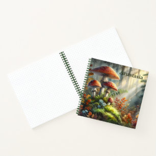 Waterverf Amanita Mushrooms Forest Foliage Art Notitieboek