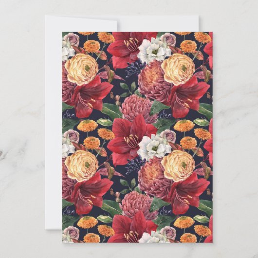 Waterverf Amaryllis Botanical Engagement Party Kaart (Achterkant)